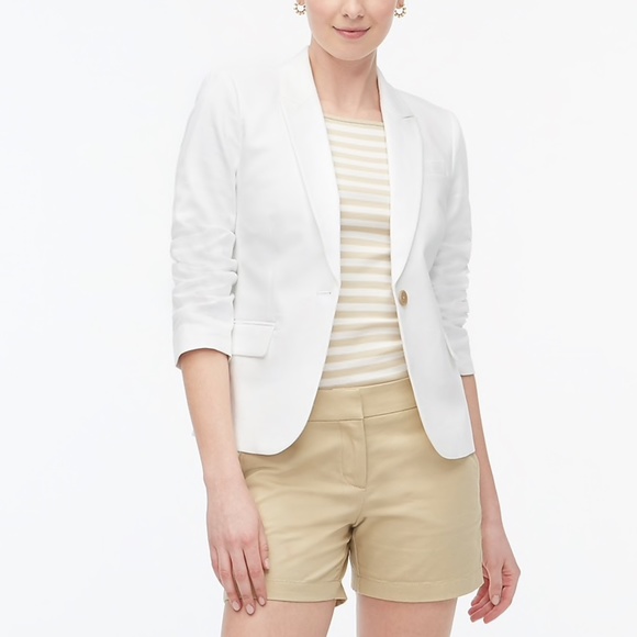 New JCREW Cotton Work Blazer in White - Picture 2 of 5